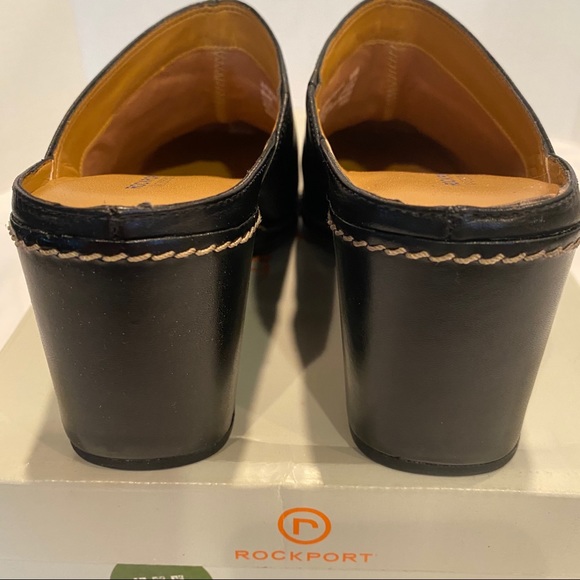 rockport black wedges